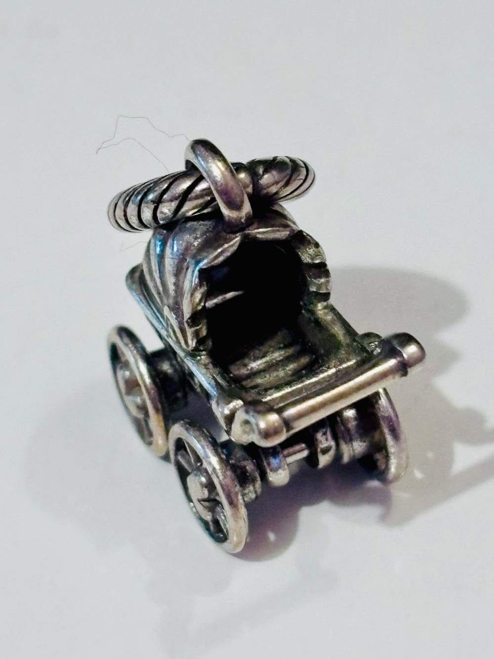 Brighton Sweet Pea Stroller charm Wheels w. hearts turn on this baby carriage! - Picture 2 of 9